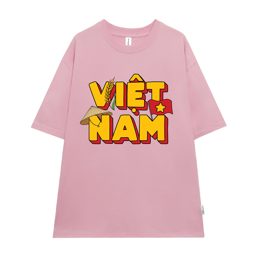 Áo thun Việt Nam tôi yêu form rộng 2118 Miucho cổ tròn vải cotton 4c 220gsm thoáng mát in mix_thumbnail_9
