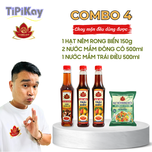 [Combo 4 món] 2 Nước Mắm Trái Điều 500ml + 1 Nước Mắm Đông Cô 500ml + Hạt Nêm Rong Biển 150g CBTP-2TDDCHN