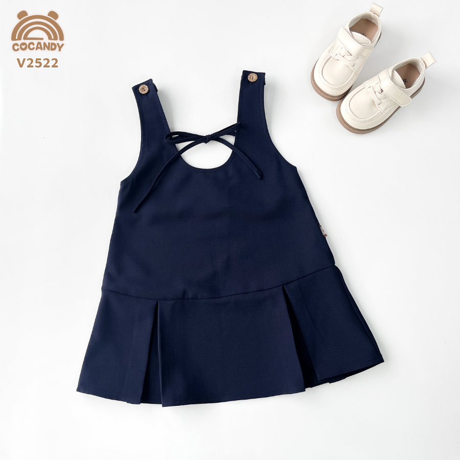 Váy 2 dây XANH THAN phối nơ buộc