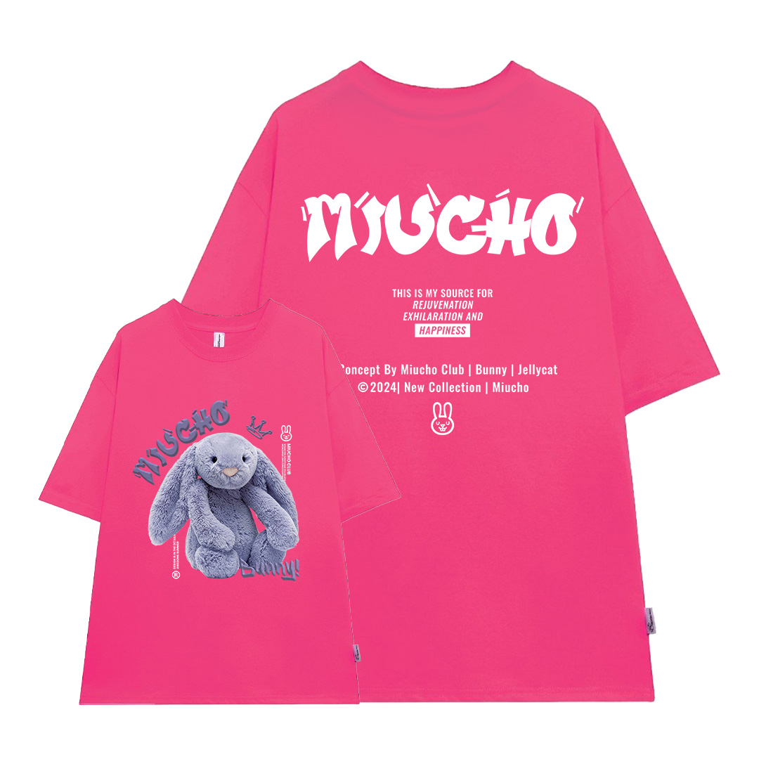 Áo thun thỏ Bunny form rộng local brand ATD1256 Miucho tay ngắn cổ tròn in mix_thumbnail_15