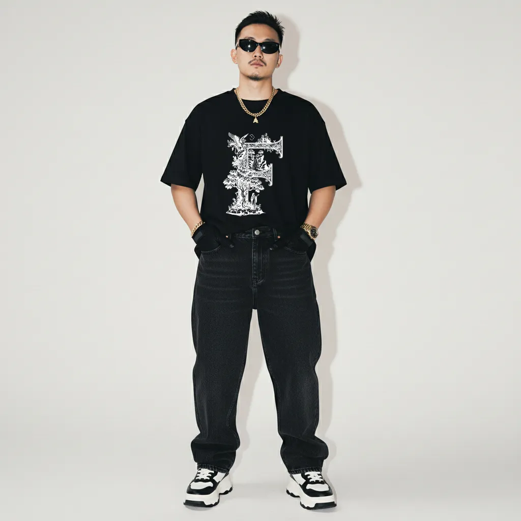 Áo thun nam form rộng Miucho Iconic vải cotton thoáng mát trẻ trung chữ cái F big size 2751_thumbnail_7