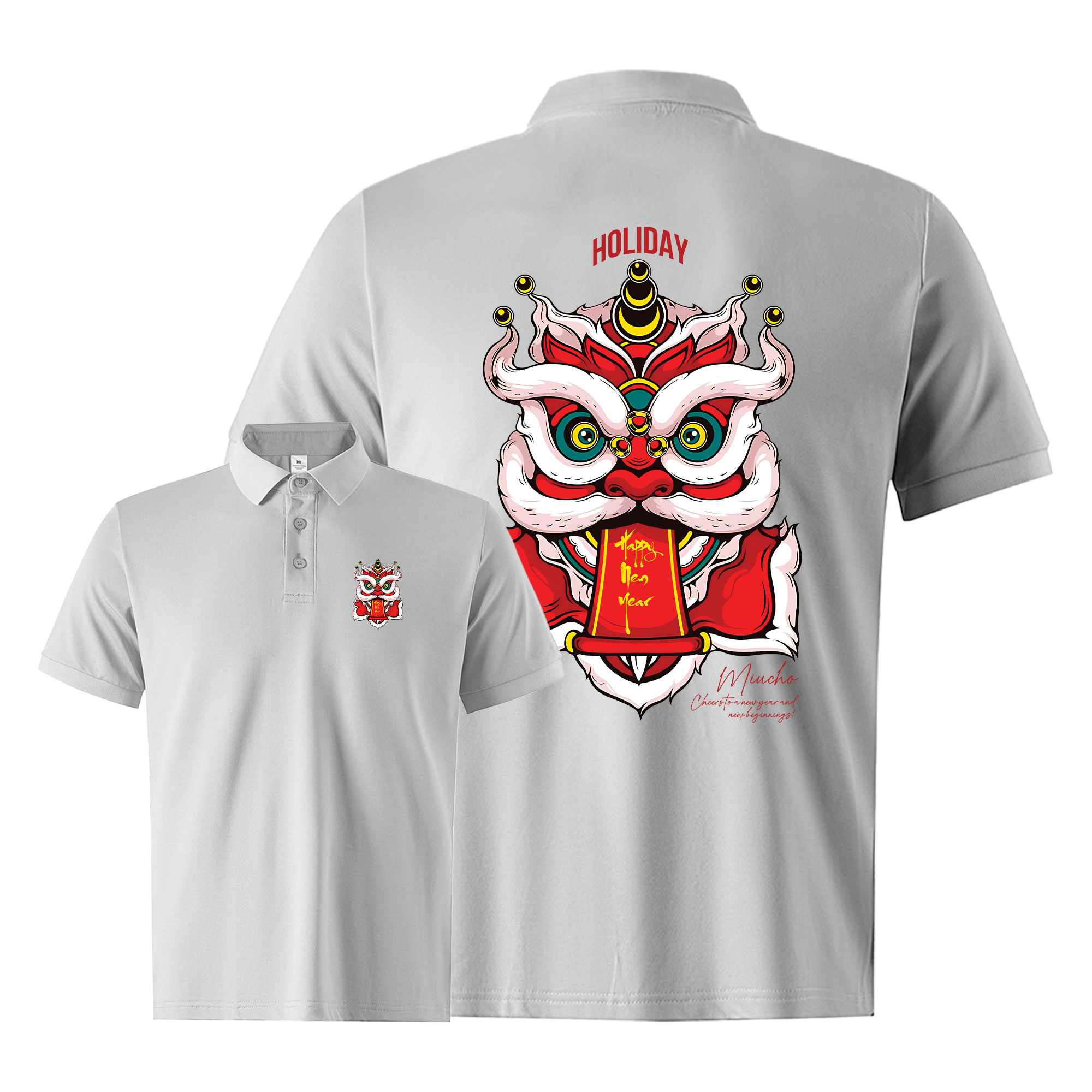 Áo polo nam form vừa 1899 Miucho Iconic vải cá sấu đứng form thoáng mát in artwork_thumbnail_13