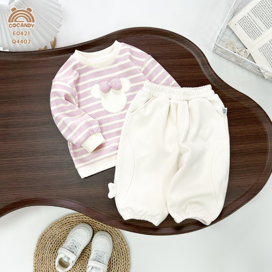 Quần dài nỉ BE phối trái tim