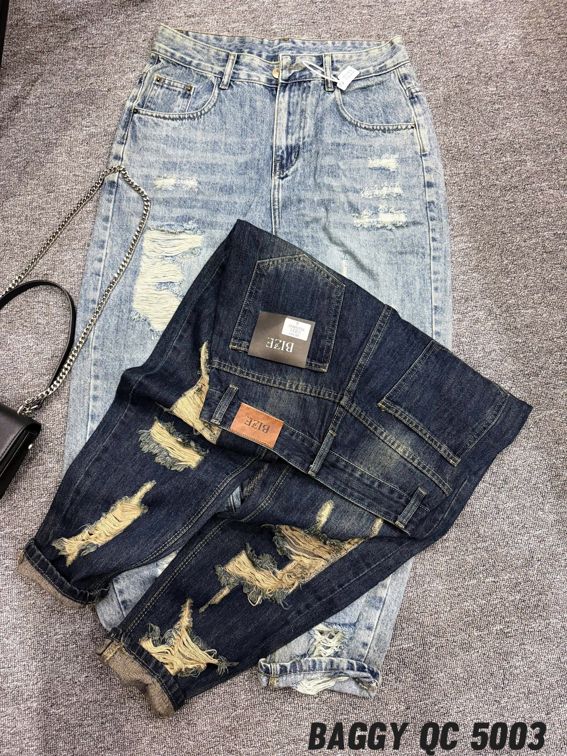 Quần baggy jean rách nhiều bigsize QJ5003 dành cho nàng béo mập từ 55-90kg_thumbnail_2