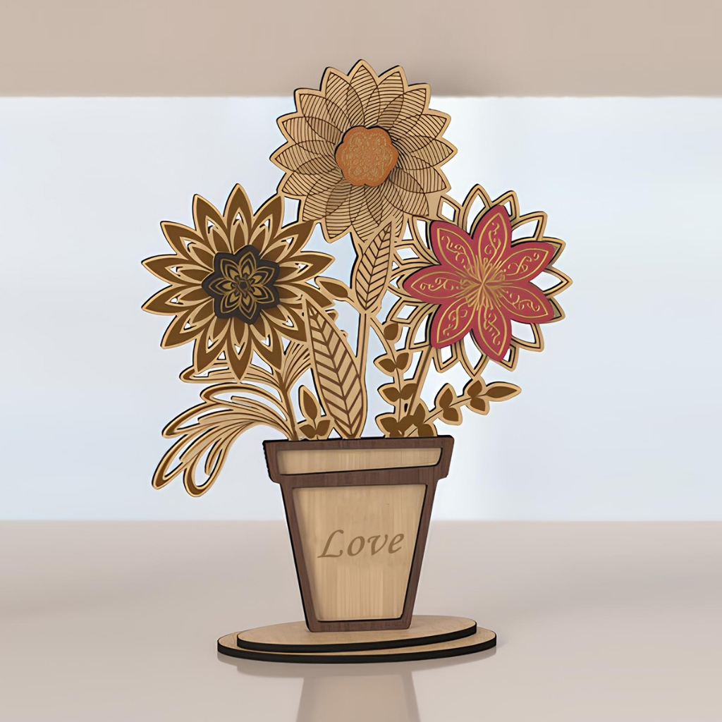 Hoa Bất Tử - Lọ hoa bằng gỗ trang trí, để bàn học, bàn làm việc. Lọ hoa không bao giờ héo_thumbnail_9