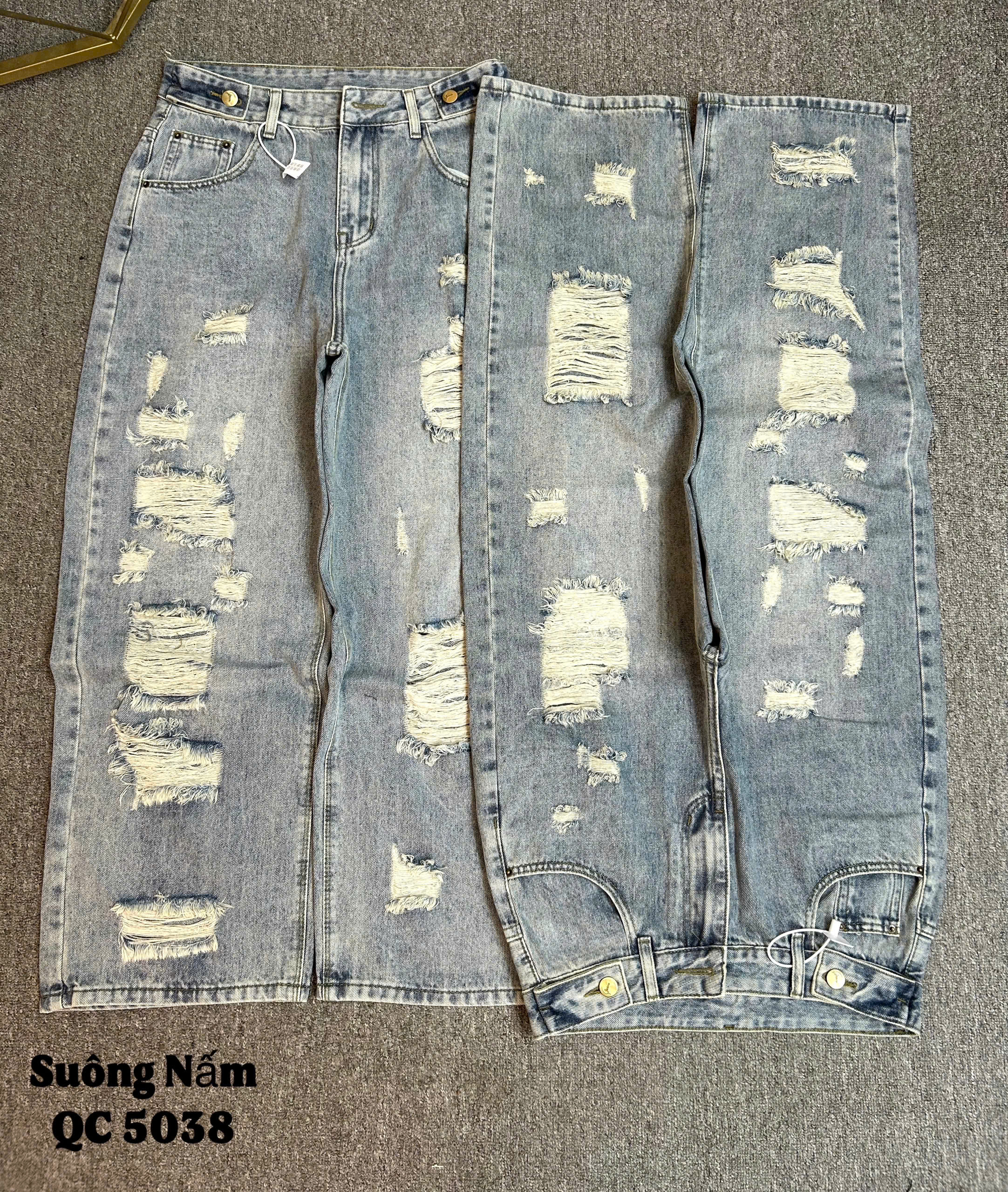 BIGSIZE- Quần jean suông nấm rách T- QJ5038_thumbnail_4