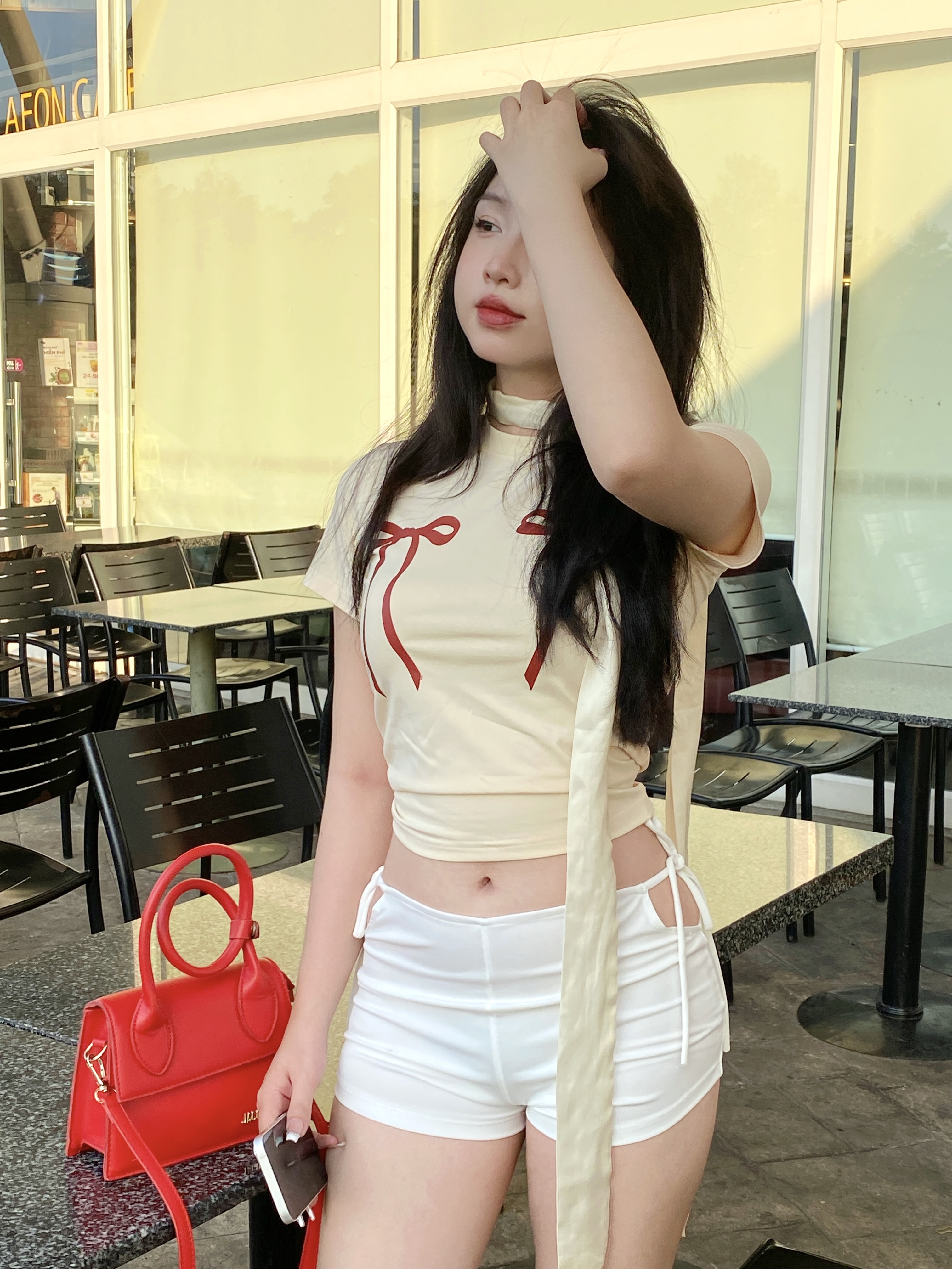 Áo thun baby tee form ôm xinh xắn hình nơ ABD1054 Miucho tay ngắn Cổ tròn hotrend in artwork_thumbnail_3