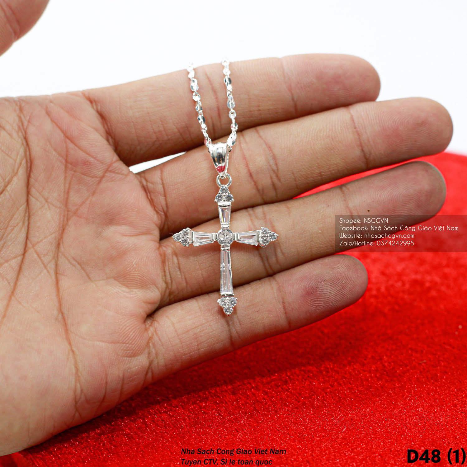 Thánh giá + dây chuyền bạc D48_thumbnail_0