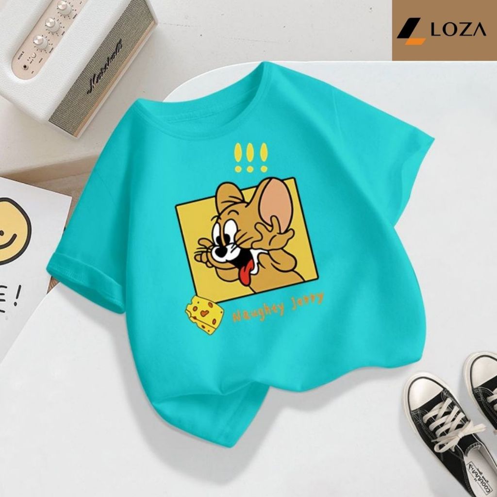 Áo phông trẻ em hình chuột Jerry cho bé trai và bé gái từ 15-42kg - Áo phông trẻ em Loza - AT2419_thumbnail_1