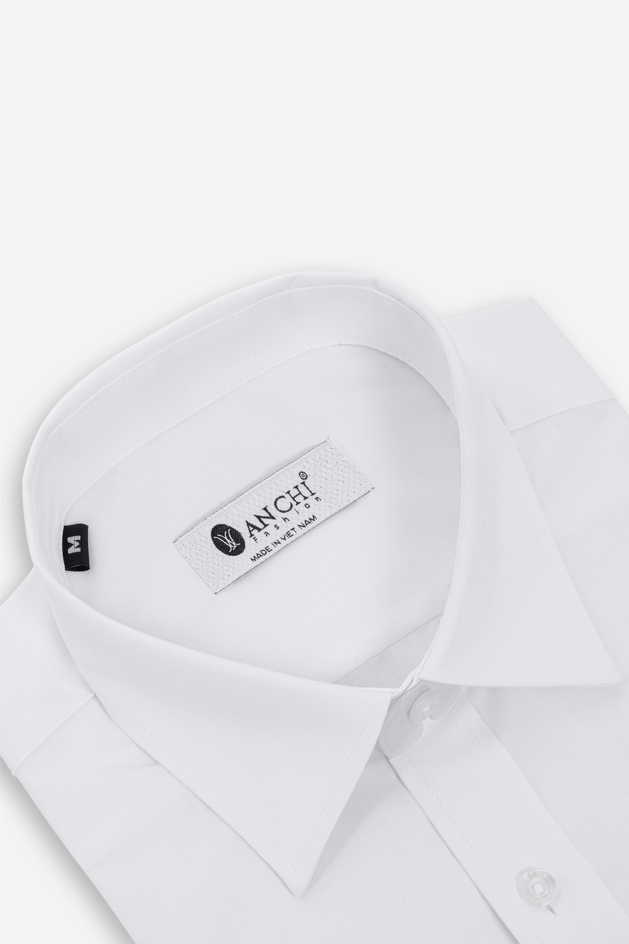 Sơ Mi Trơn Dài Tay Nam Trung Niên ANCHi Chất Liệu Cotton Nhập Khẩu Màu Trắng_thumbnail_3