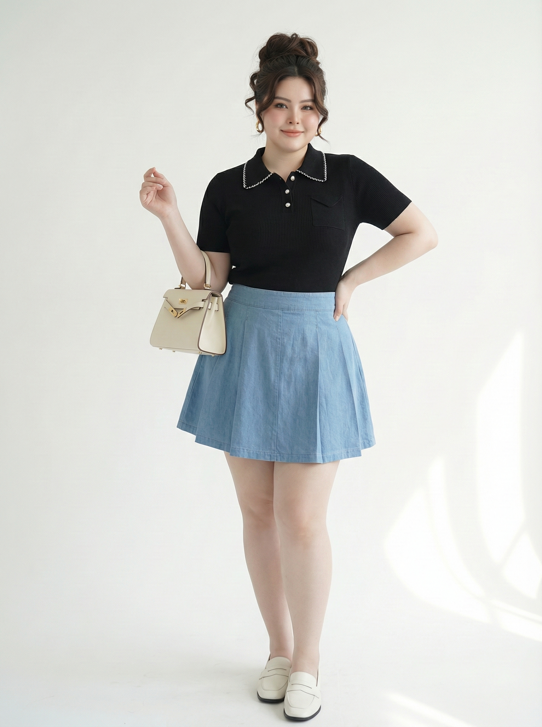 Chân váy kiểu xòe phối quần bigsize CV037 dành cho nàng béo mập từ 55-95kg