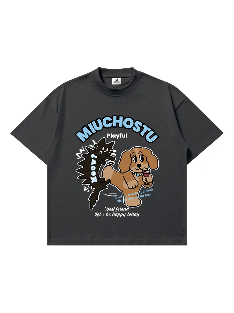 Áo thun boxy streetwear hình cún Miucho 3192_thumbnail_12