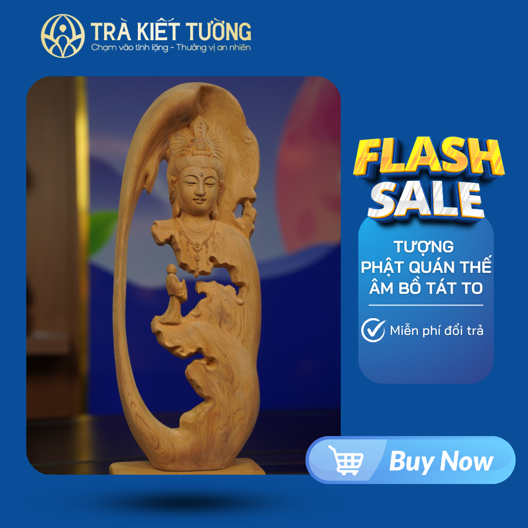 TƯỢNG PHẬT QUÁN THẾ ÂM BỒ TÁT TO GỖ NGỌC AM