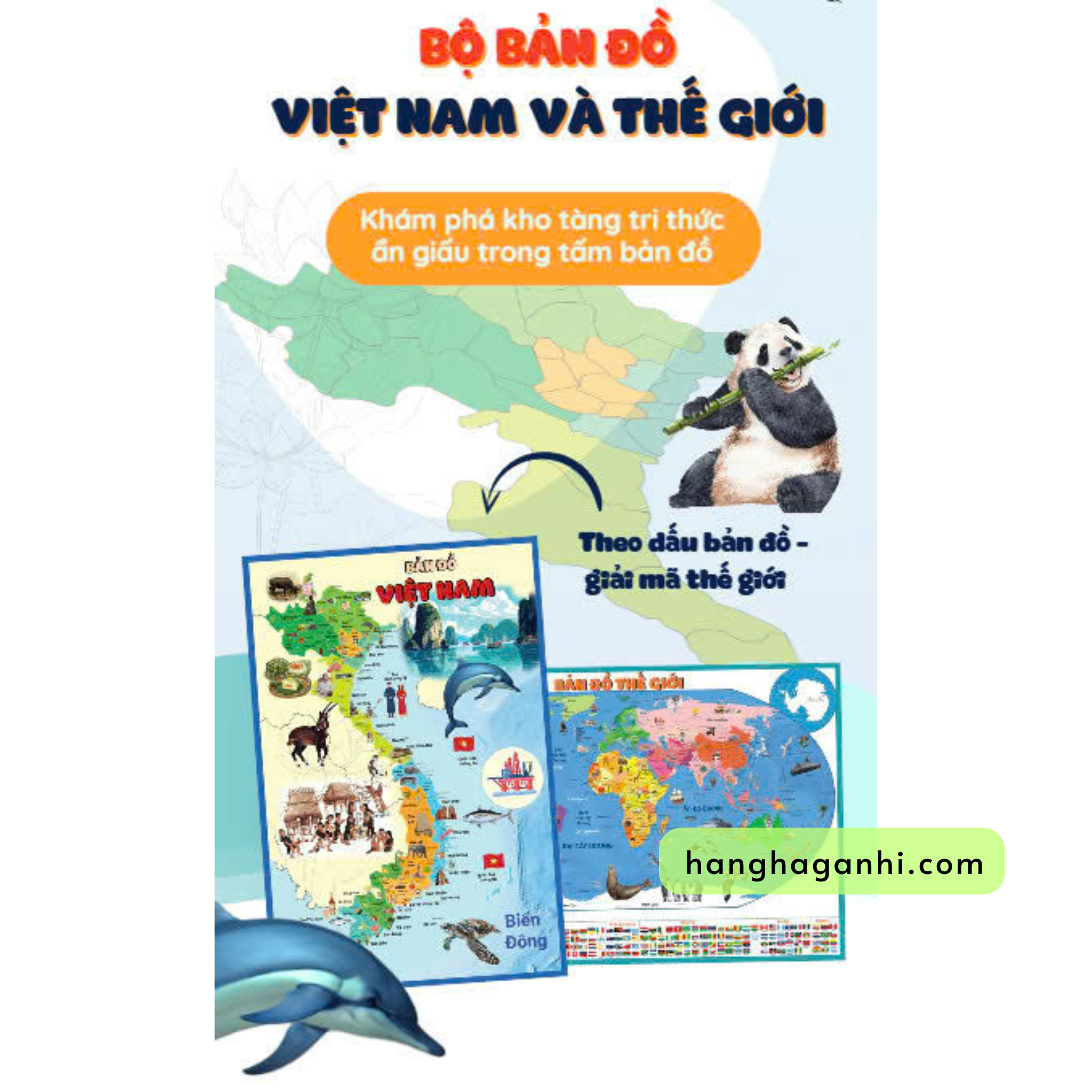 Bộ 2 chiếc bản đồ dán tường Việt Nam và thế giới size 60x90cm_thumbnail_0