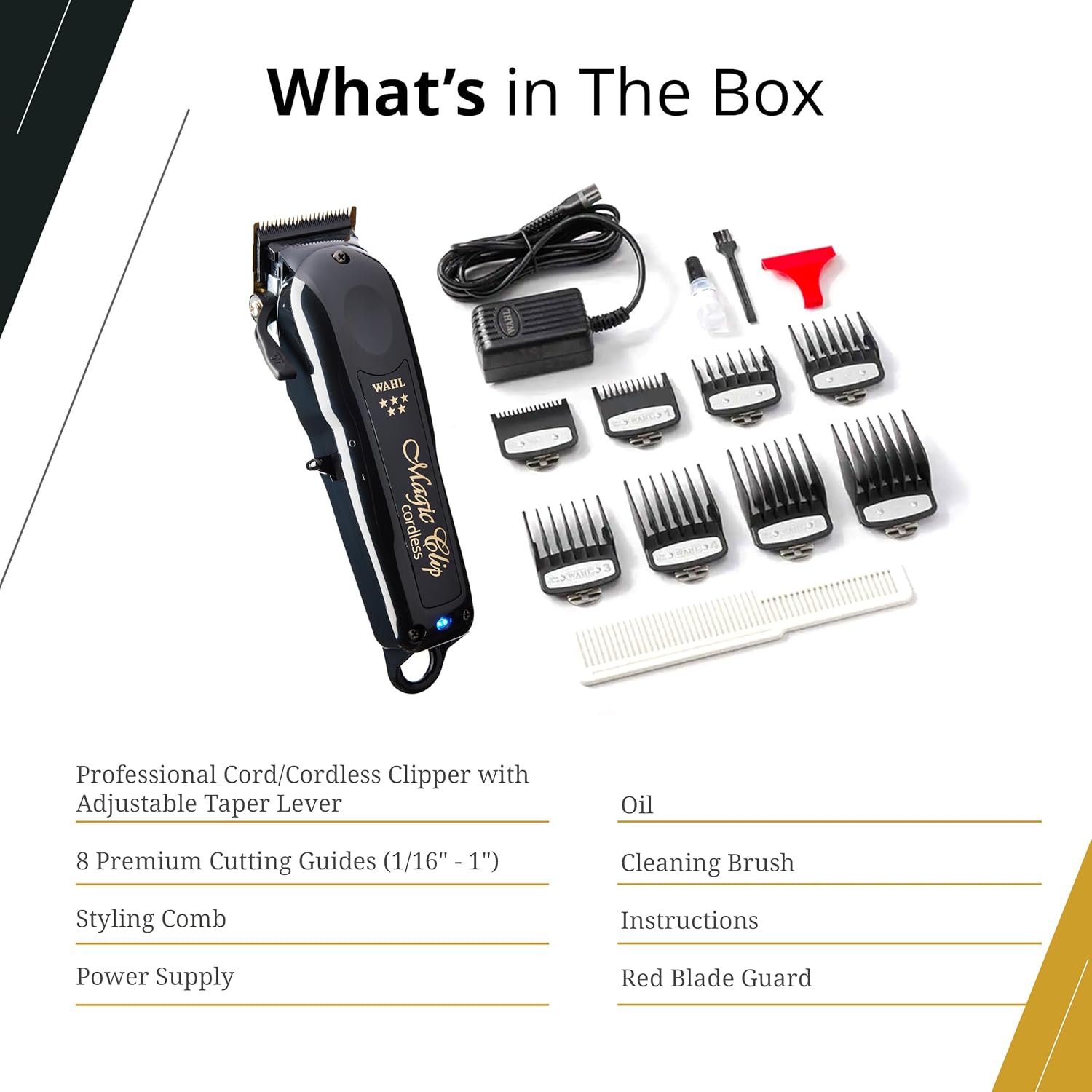 Tông đơ cắt tóc WAHL MAGIC CLIP BLACK CORDLESS 2026 chính hãng_thumbnail_1