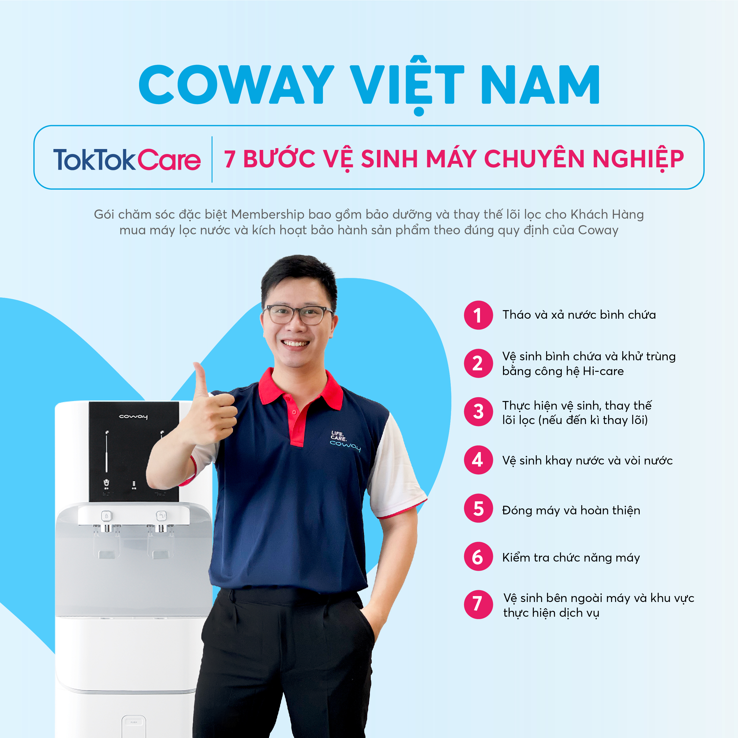 [CHP-671R] – Coway – Toktokcare Service – Gói bảo dưỡng và chăm sóc máy lọc nước Coway 1 năm tại nhà