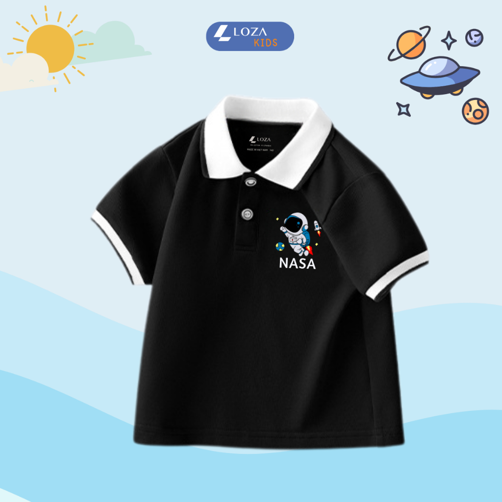 Bộ đồ Polo bé trai in hình phi hành gia - Loza Kids BV279_thumbnail_5