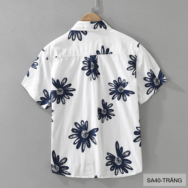 SA40 - Áo sơ mi nam tay ngắn họa tiết hoa cúc, phong cách Hàn Quốc, chất cotton thoáng mát_thumbnail_6
