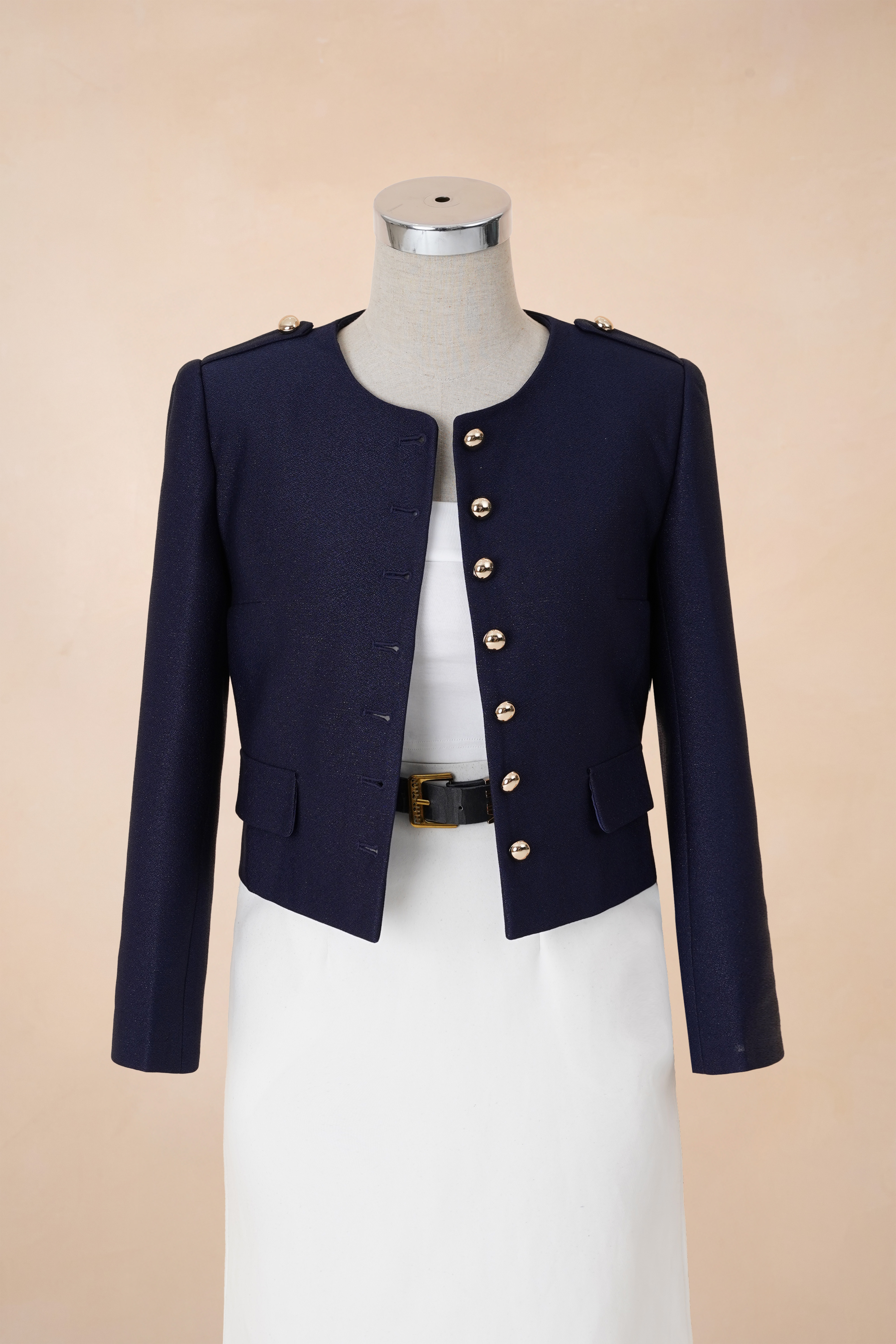 Áo Khoác Dạ Croptop Cúc Dọc