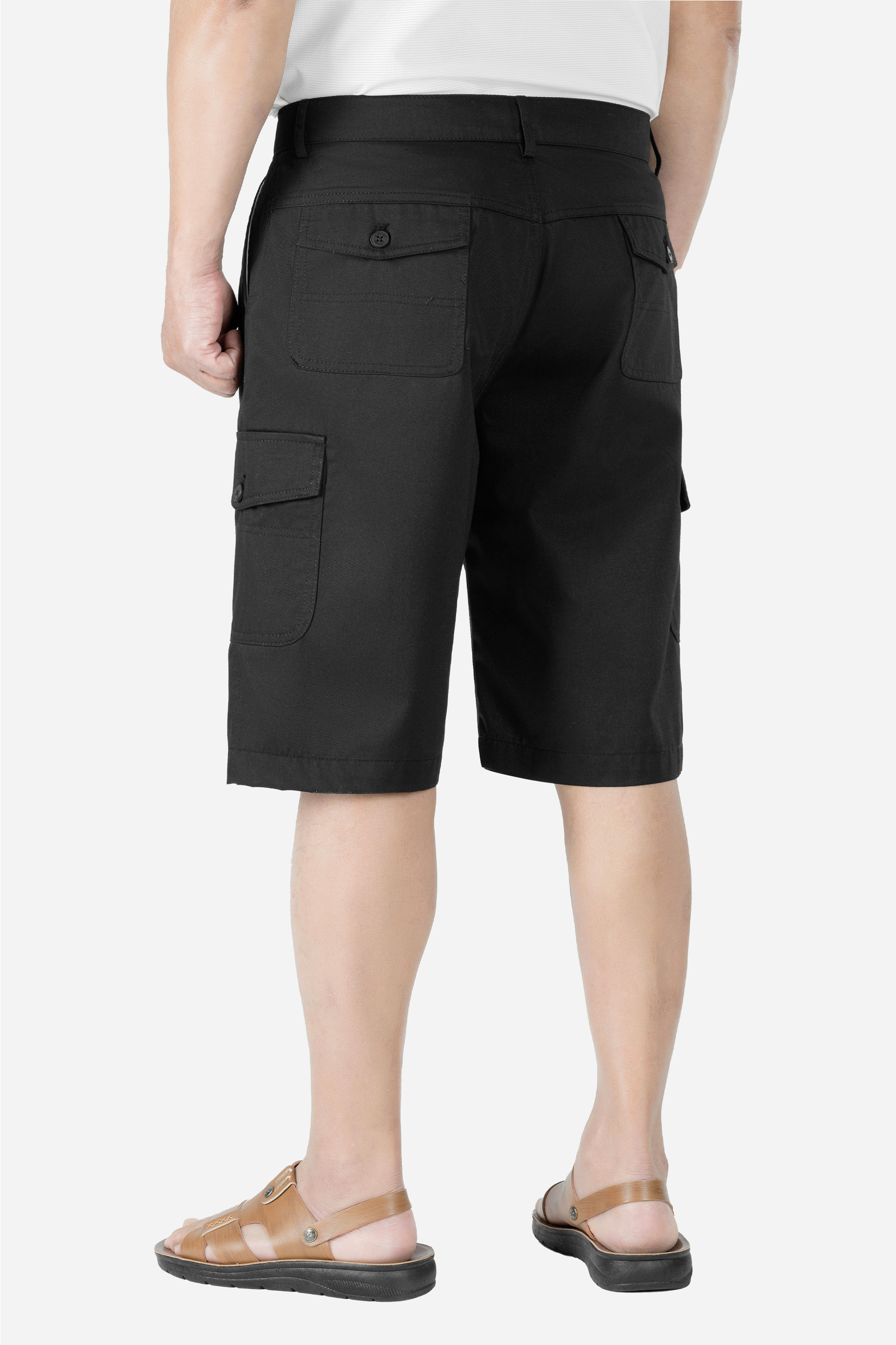 Quần Soọc Kaki Túi Hộp Nam Trung Niên ANCHI Dáng Suông Dài Qua Gối Màu Vỏ Đỗ_thumbnail_15