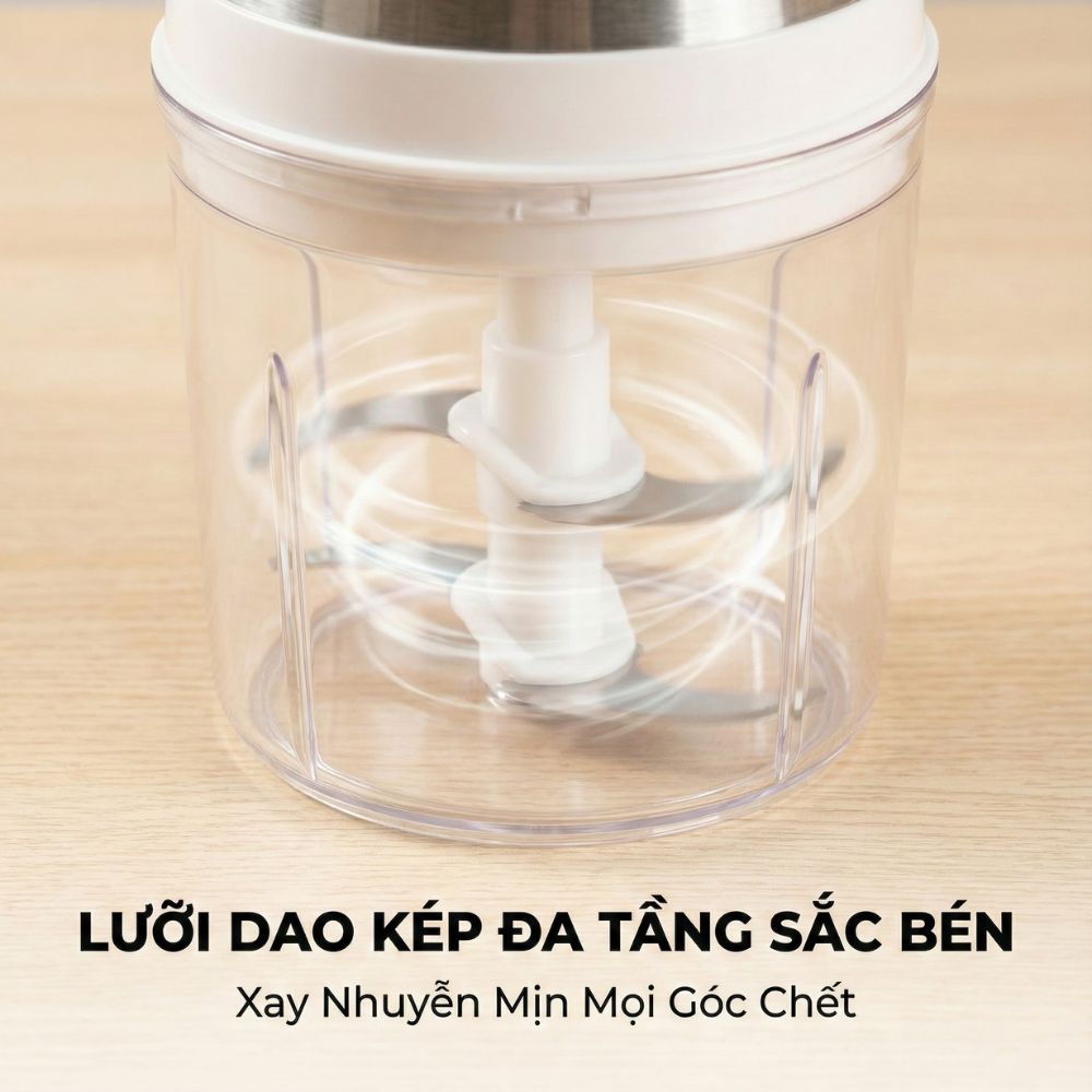 Máy Xay Mini Mishio MK389 - Dung Tích 0.8L, Xay Đồ Ăn Dặm, Gia Vị, Đồ Khô, Công Suất 250W Mạnh Mẽ_thumbnail_4