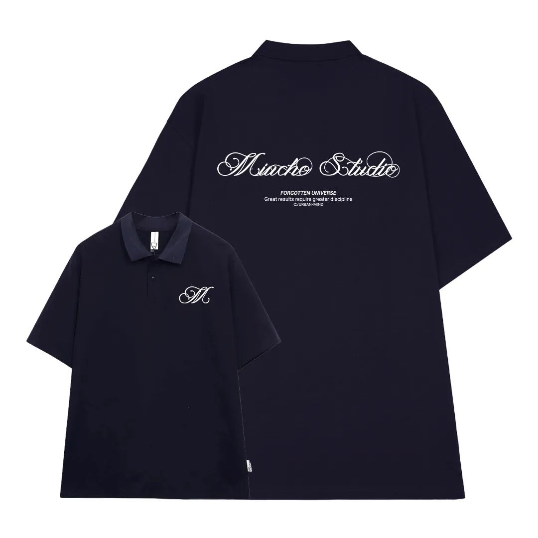 Áo polo vải cotton cao cấp 2477 Miucho phong cách basic tay ngắn cổ trụ in typography_thumbnail_13