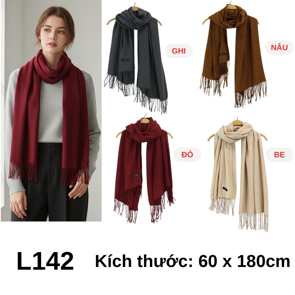 L142 Khăn Choàng 80x180cm