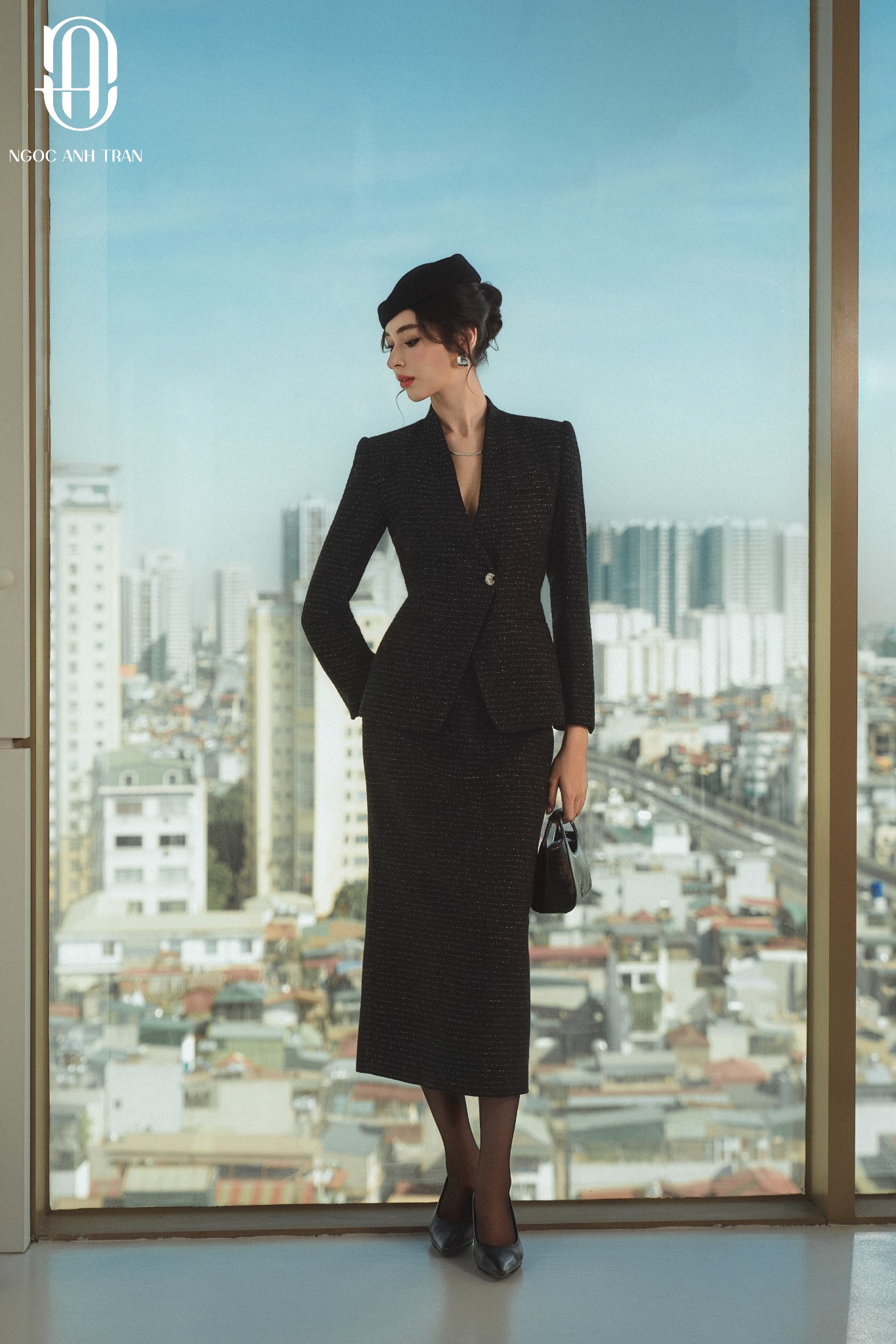 CV059 - Chân váy dạ đen