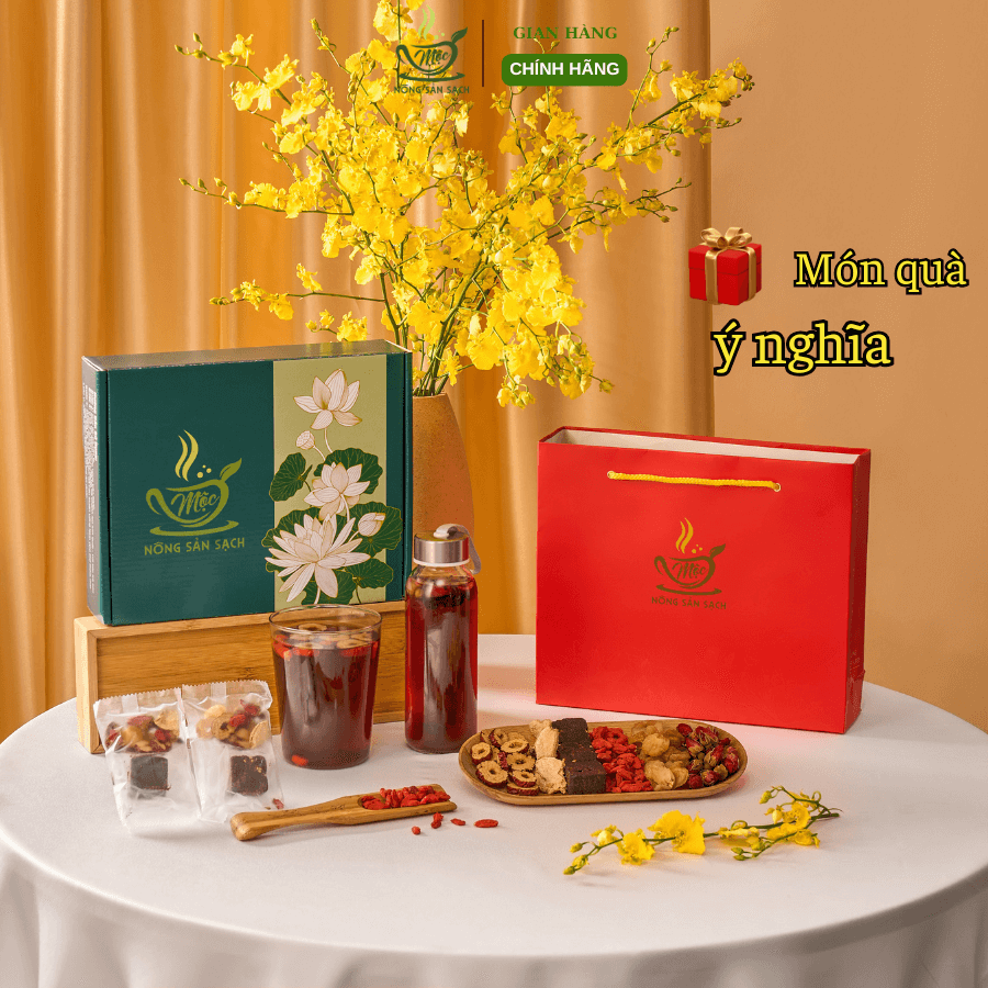 Trà Gừng đường nâu( Hộp 30 gói) + Tặng 1 chai thuỷ tinh + Tặng túi_thumbnail_6