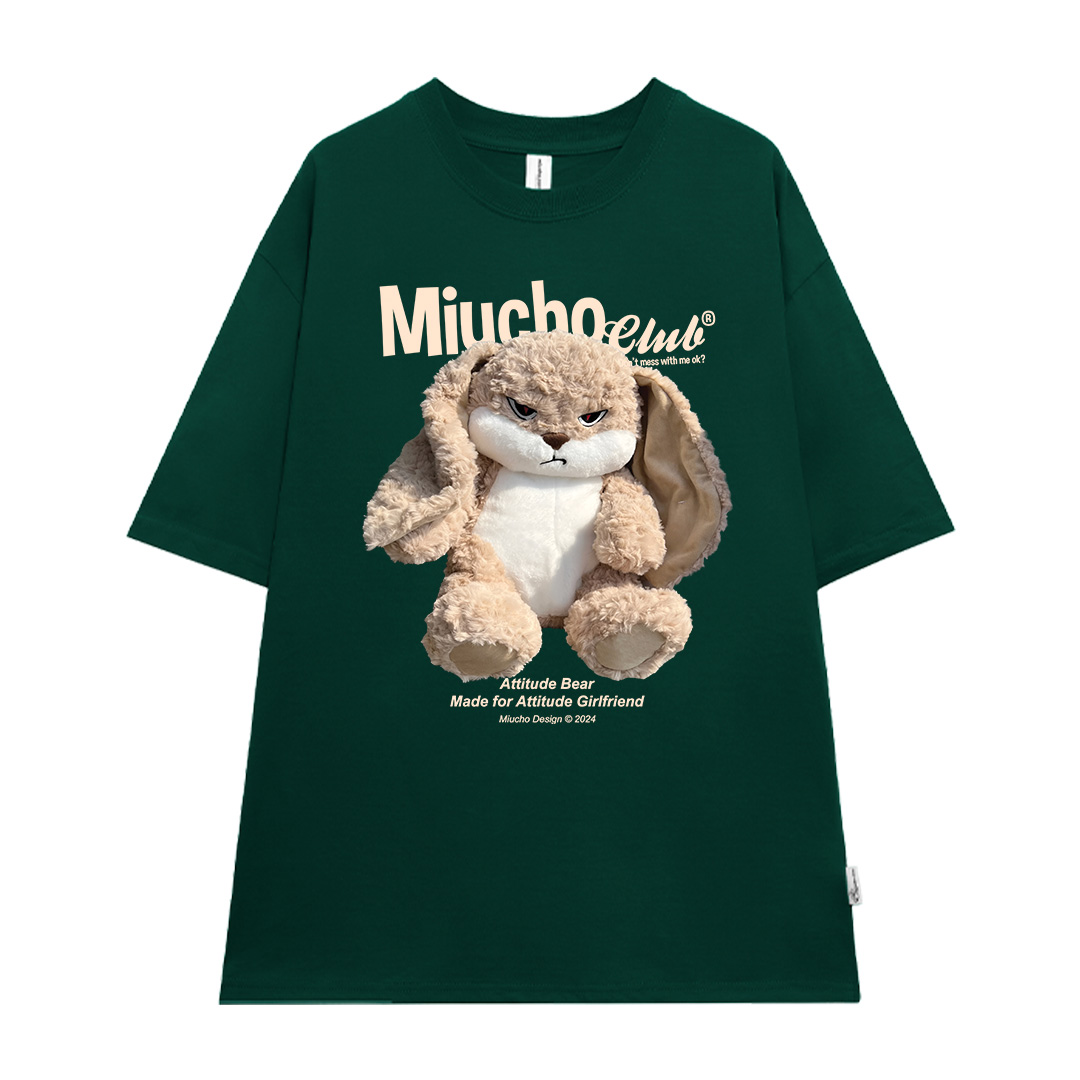 Áo thun cặp đôi couple local brand form rộng ATD722 Miucho cotton cổ tròn in graphic