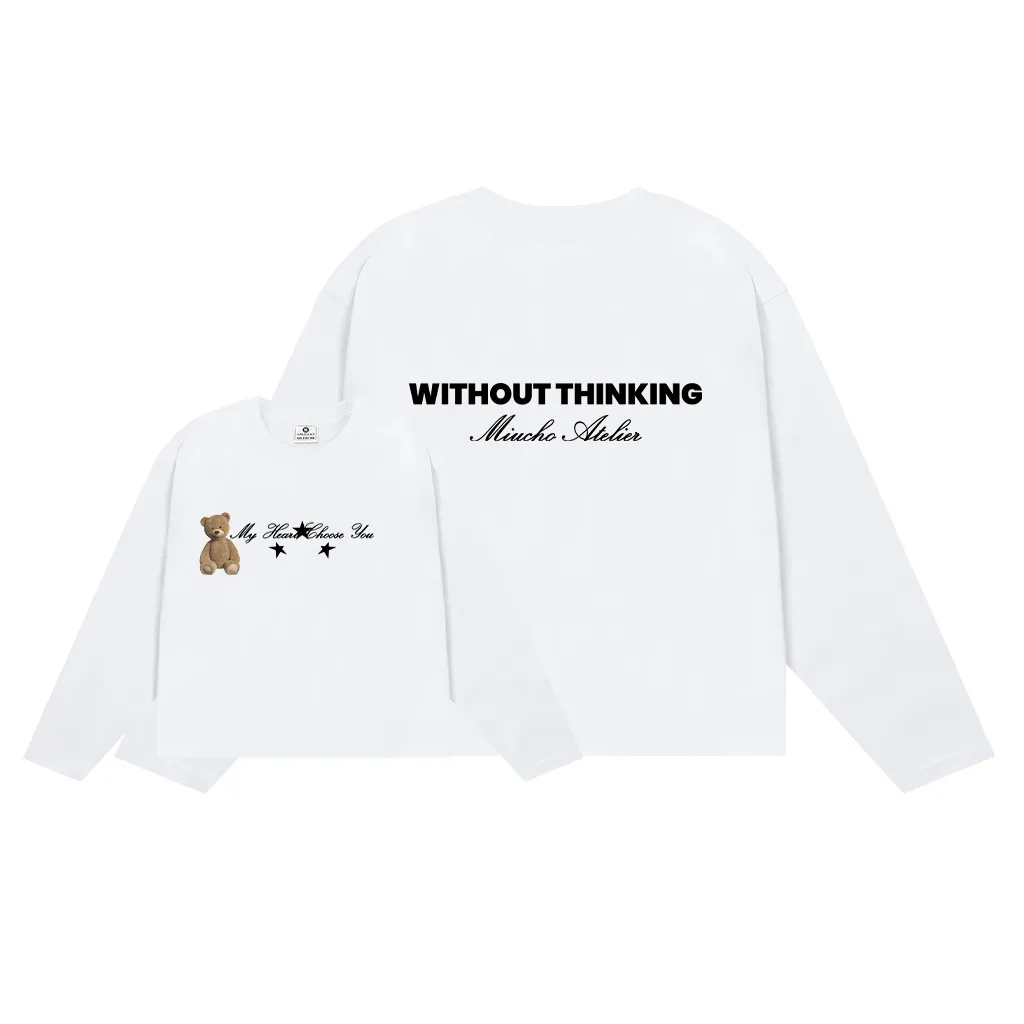 Áo thun boxy tay dài Gấu Teddy phối chữ Miucho 3116_thumbnail_0