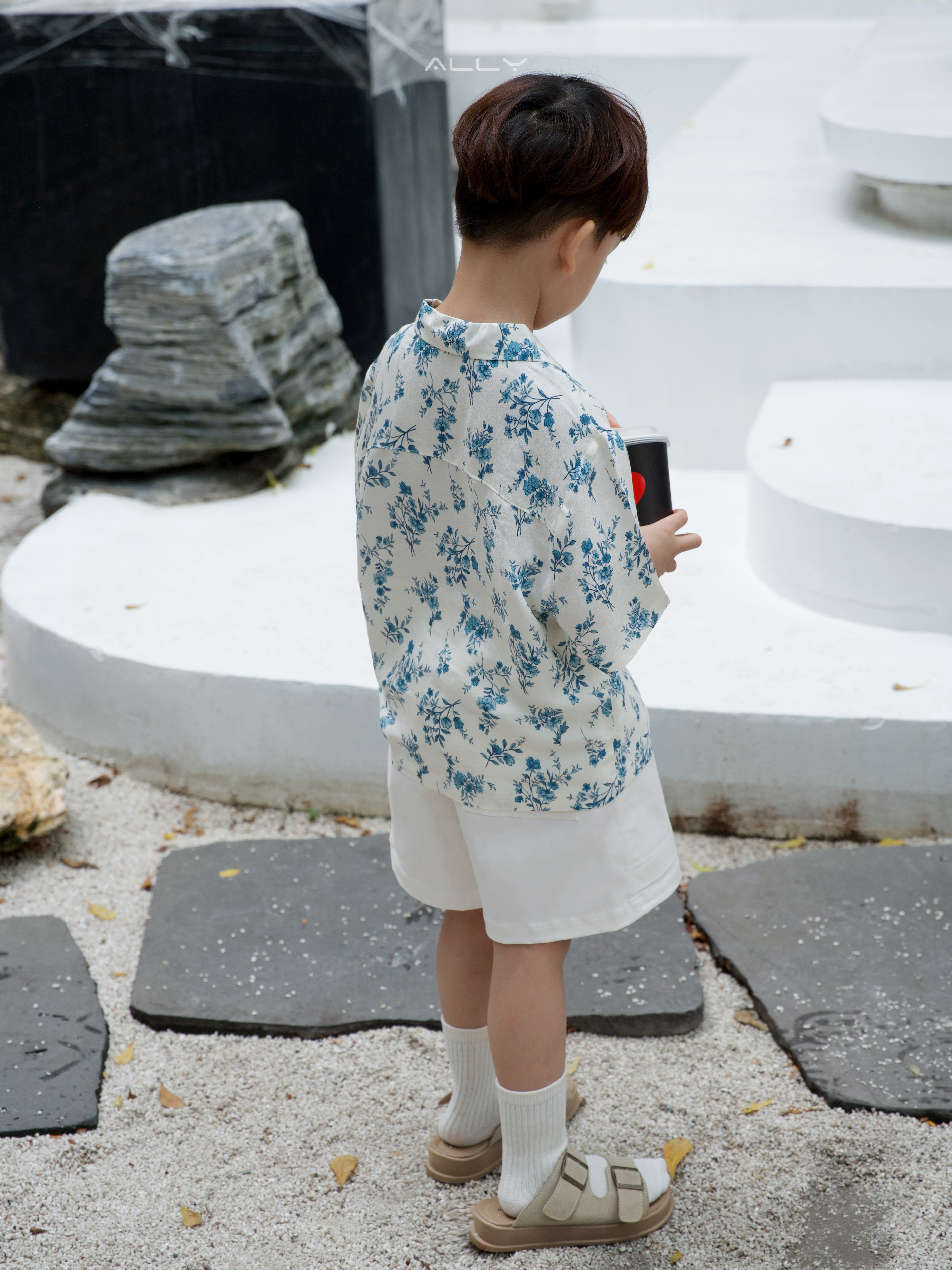 Sơ mi hoa xanh sợi tự nhiên cho bé ALLY _thumbnail_2