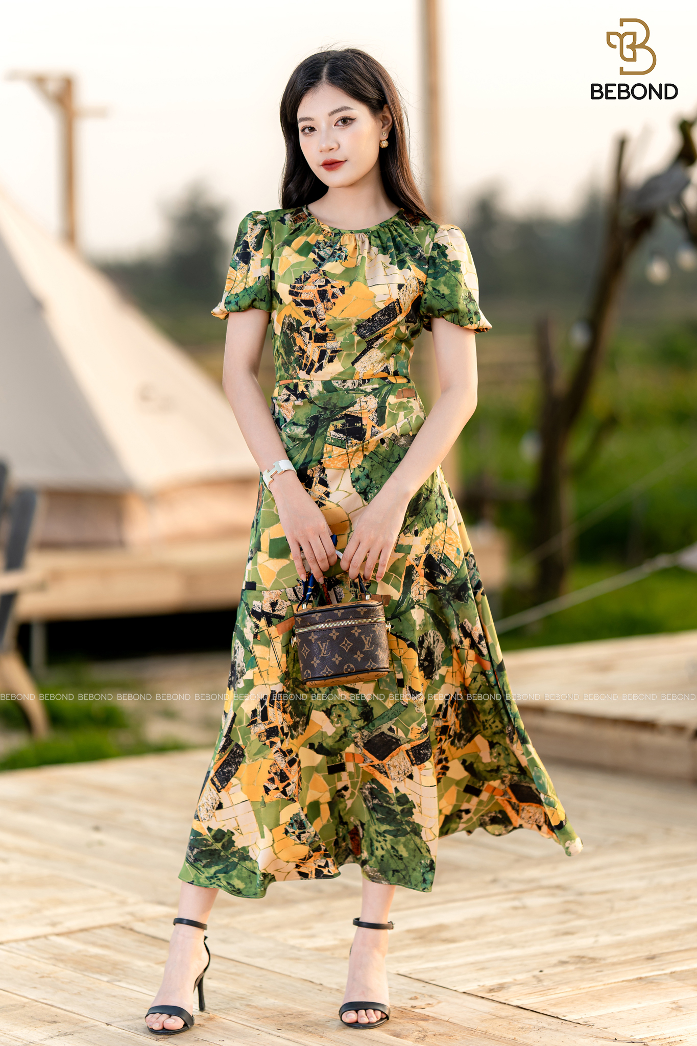 ĐẦM LỤA LATIN HỌA TIẾT HOA XANH. NAOMI DRESS_thumbnail_0