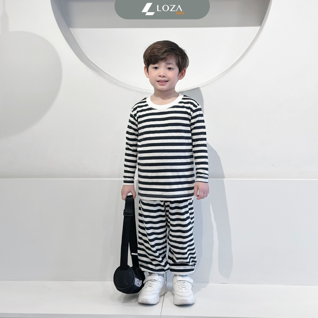 Bộ thun dài tay họa tiết kẻ ngang cho bé trai - Loza Kids TK001_thumbnail_8