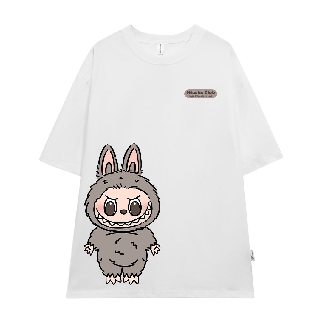 Áo thun labubu form rộng nhiều màu ATD1468 Miucho vải cotton cổ tròn in mix_thumbnail_10