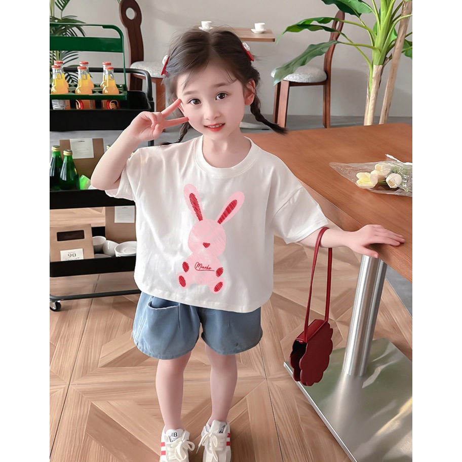 Áo thun cho bé gái form rộng AED1176 Miucho Kid tay ngắn cổ tròn in artwork_thumbnail_3