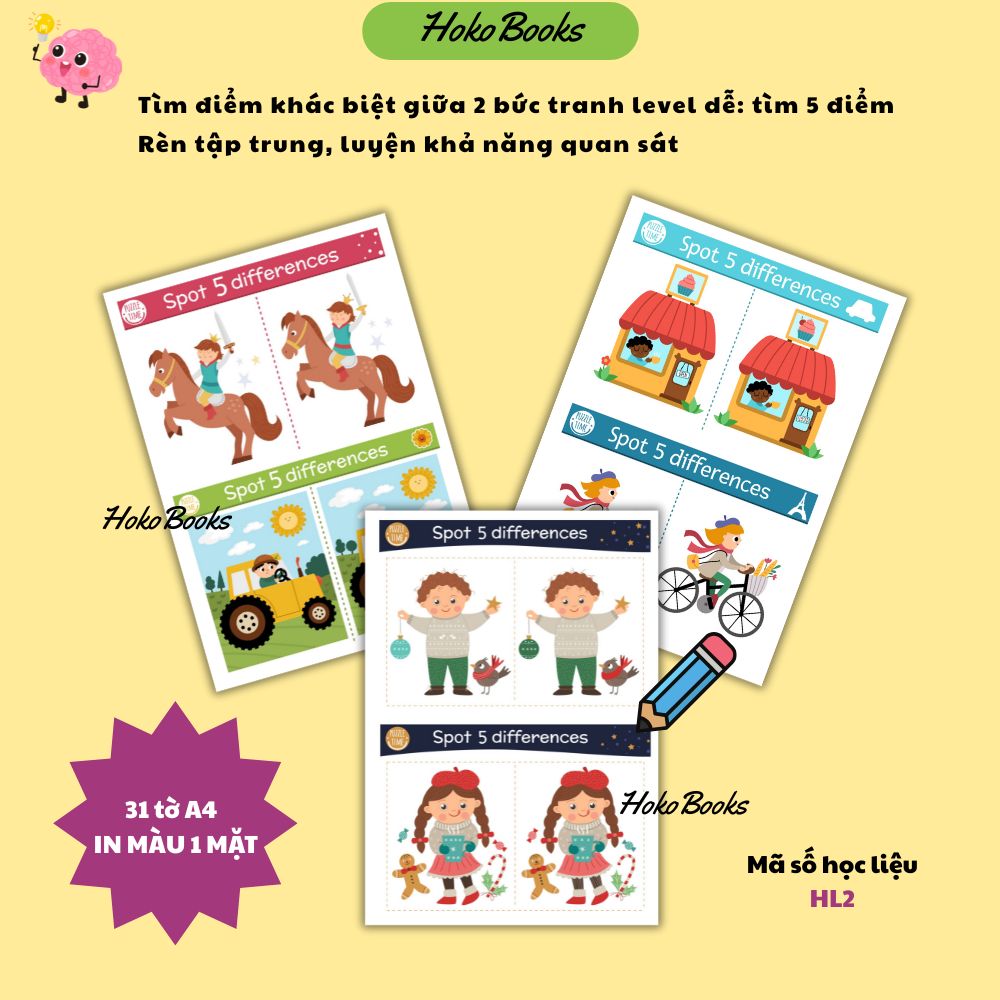 HL2 Bộ 31 tờ tìm điểm khác biệt