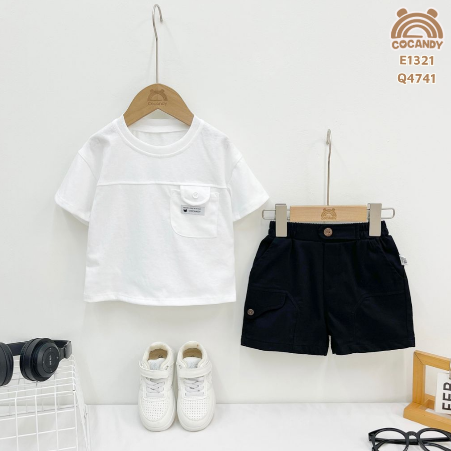 Quần cộc kaki ĐEN can túi lượn sóng