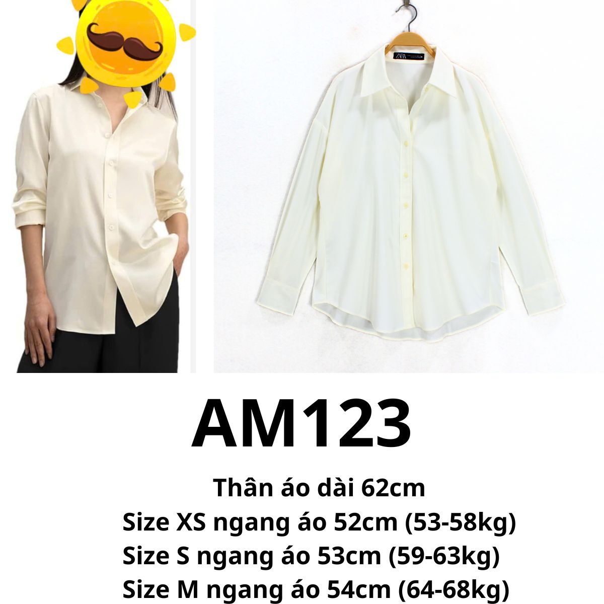 AM123 - Sơ mi trắng DaGa