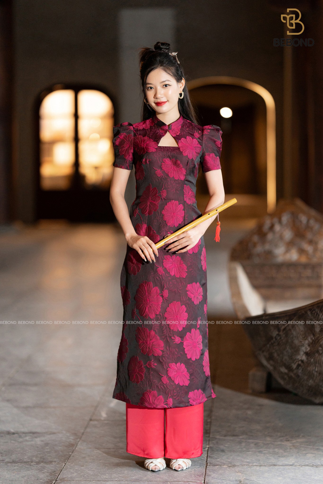 SET ÁO DÀI THỤC DI HOA NỔI