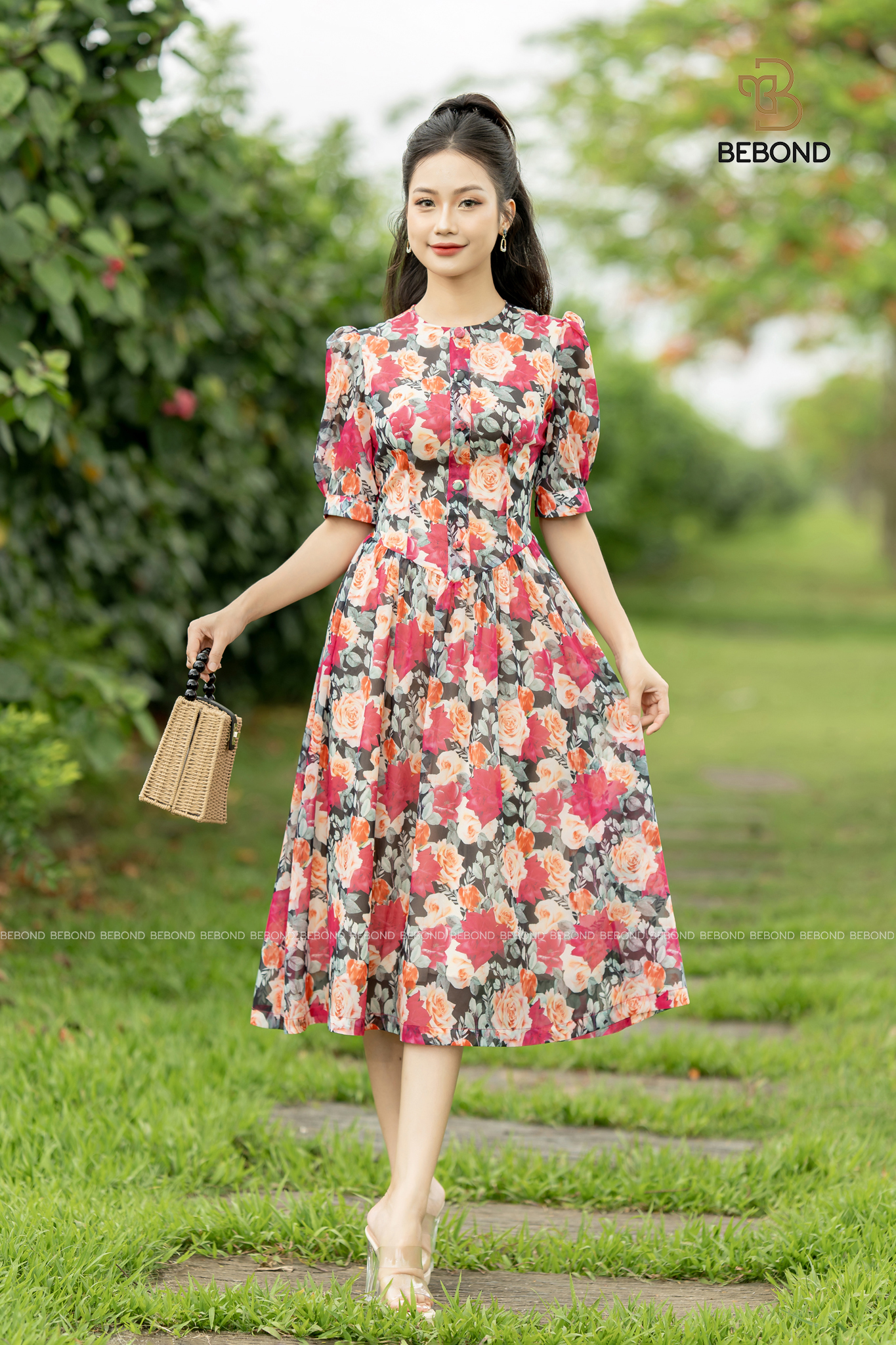 Đầm xòe vạt eo hoa hồng - Camela Dress_thumbnail_2