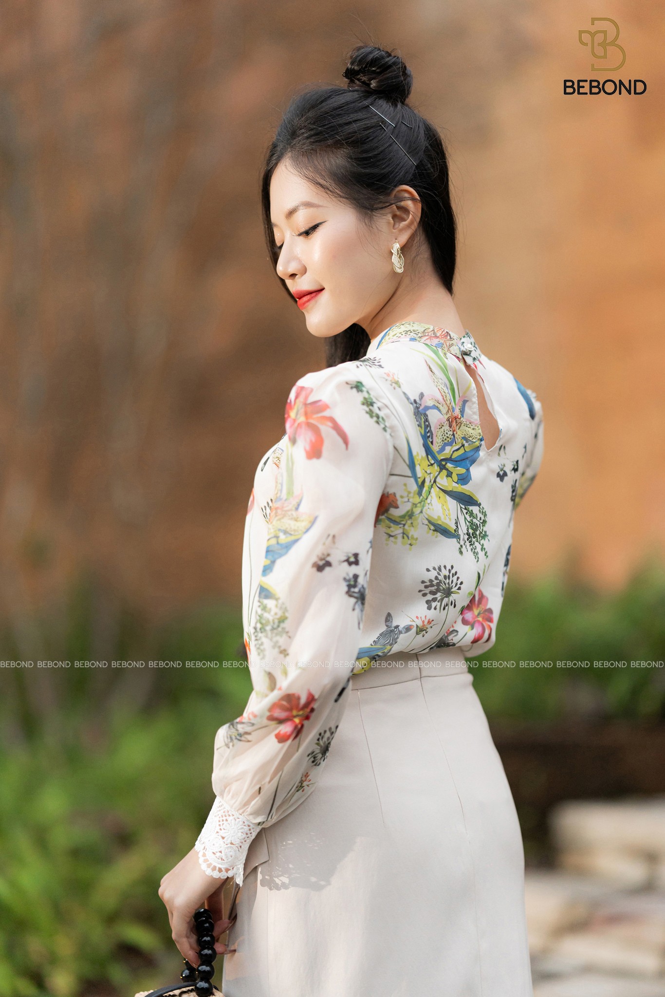 SƠ MI PHỐI TAY REN DENY HỌA TIẾT