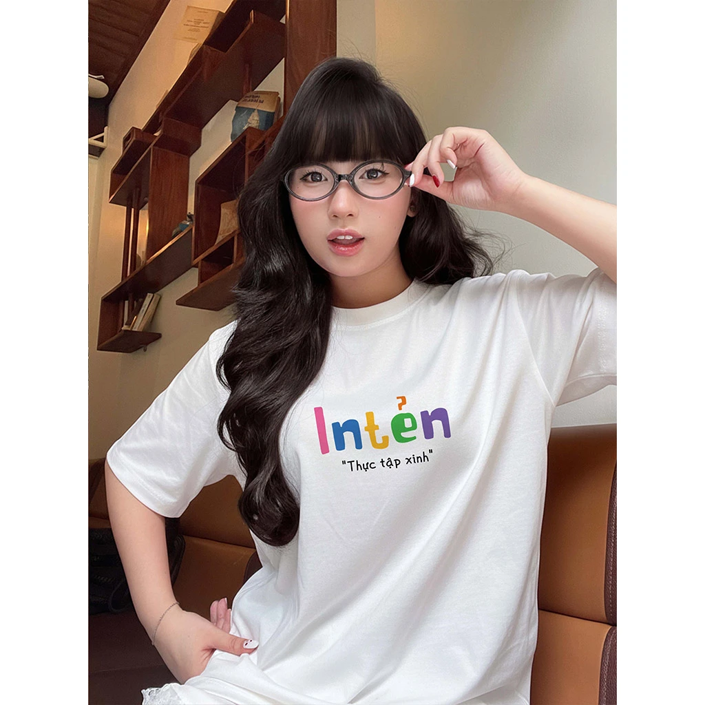 Áo thun form oversize Miucho Club chất vải thoáng mát tay ngắn cổ tròn Thực tập xinh in mix 2861_thumbnail_5