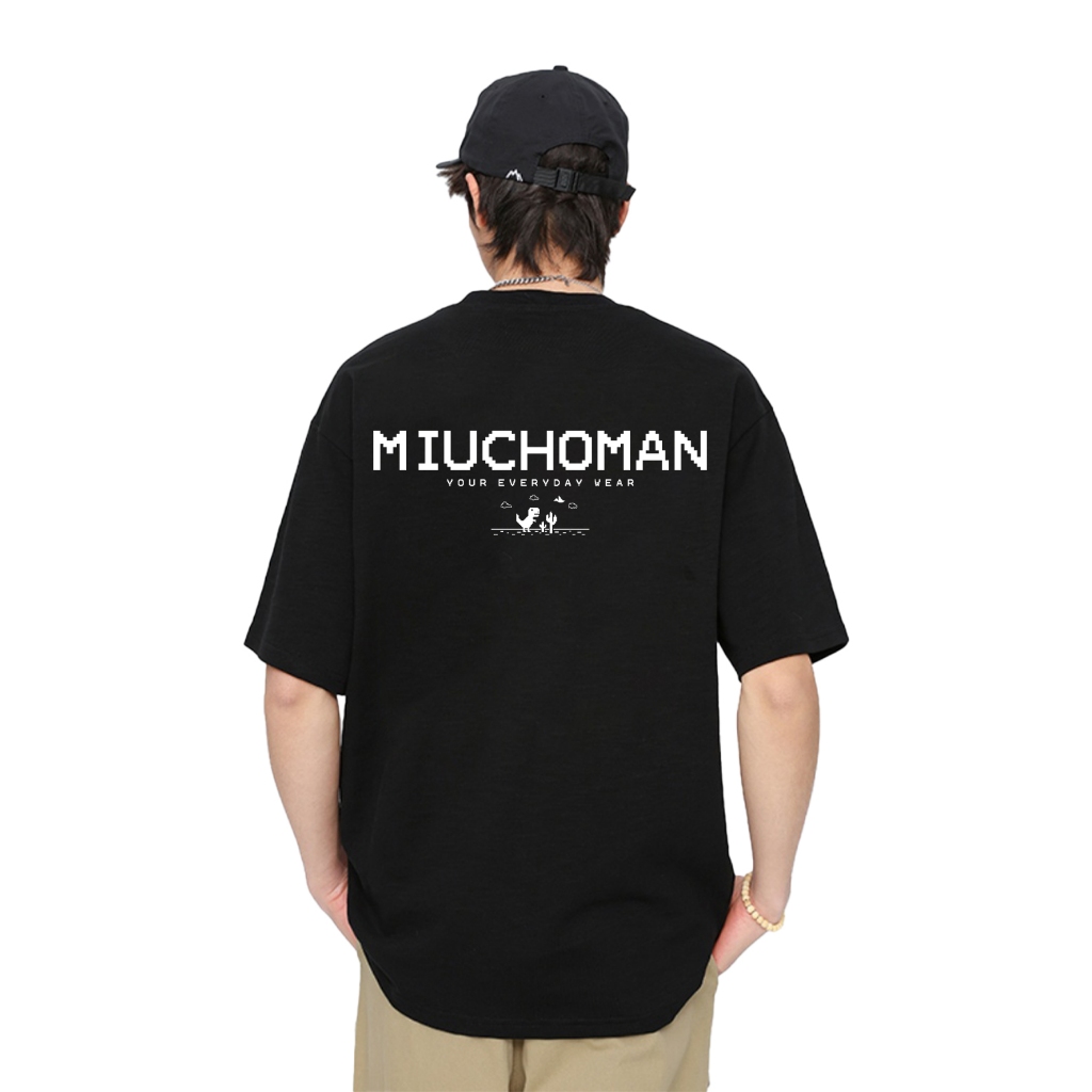 Áo thun nam form rộng ATD382 Miucho Man cotton cổ tròn in typography_thumbnail_5