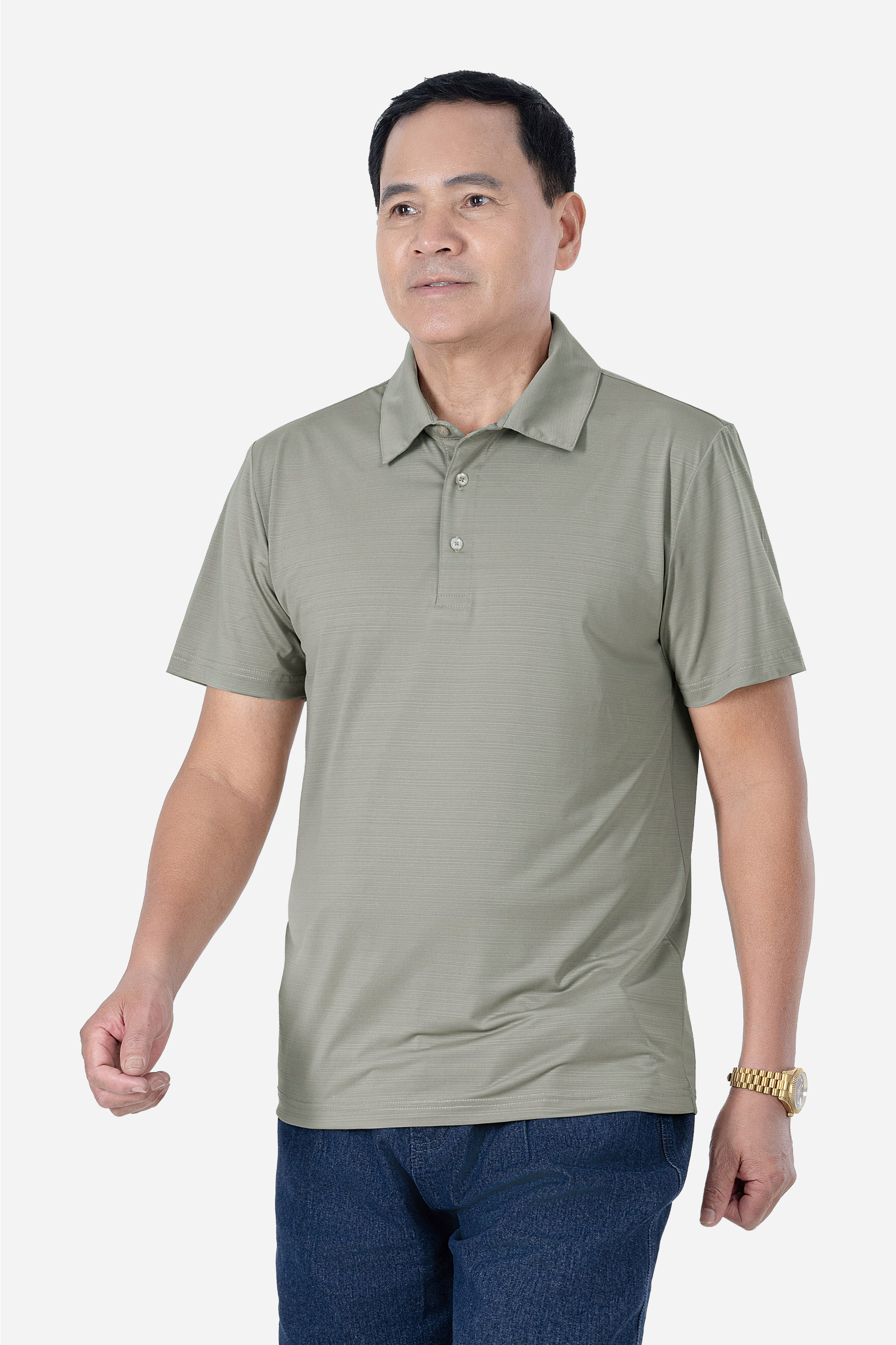 Áo Polo Melange Thể Thao Nam Trung Niên ANCHI Chất Liệu Cotton Phom Suông Vạt Ngang_thumbnail_43