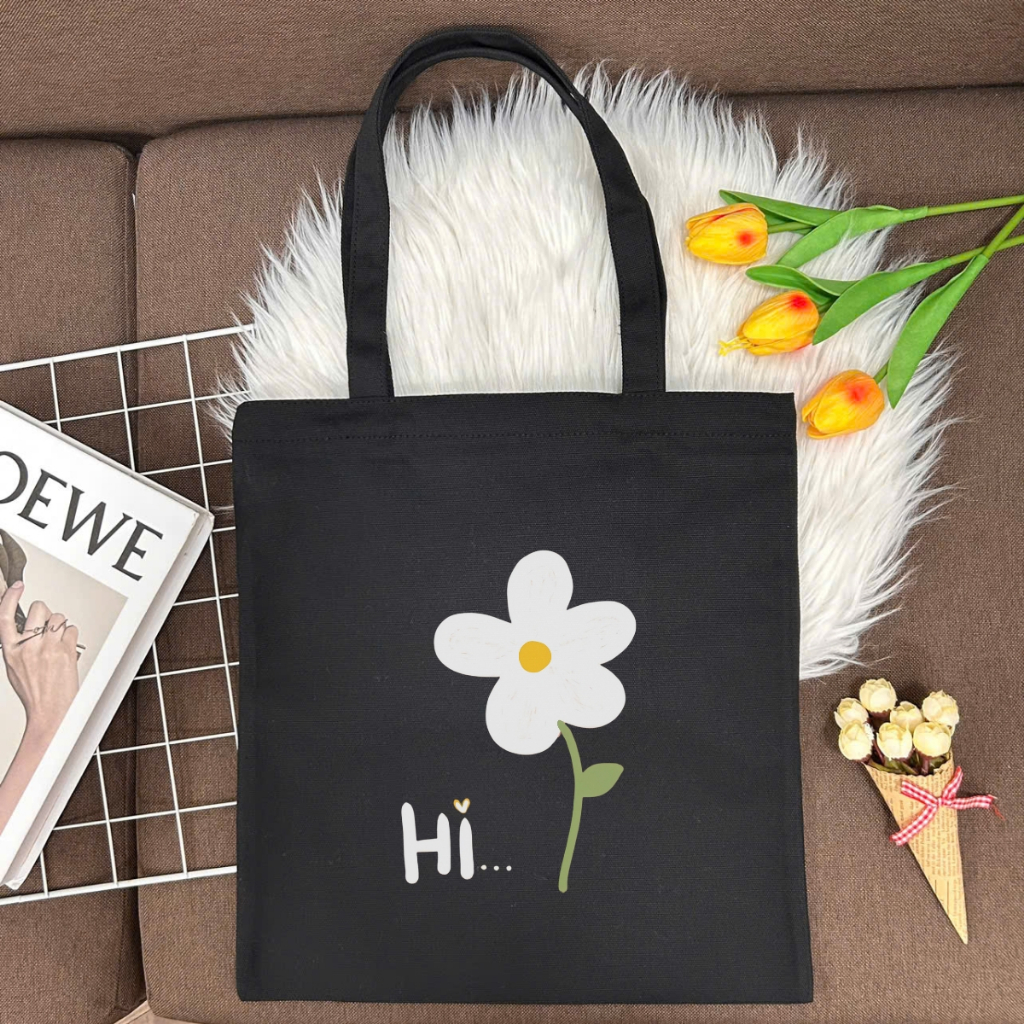 Túi tote vải canvas đeo vai hình nơ, hoa đẹp có khóa kéo và ngăn phụ We Tee - WTU02_thumbnail_8