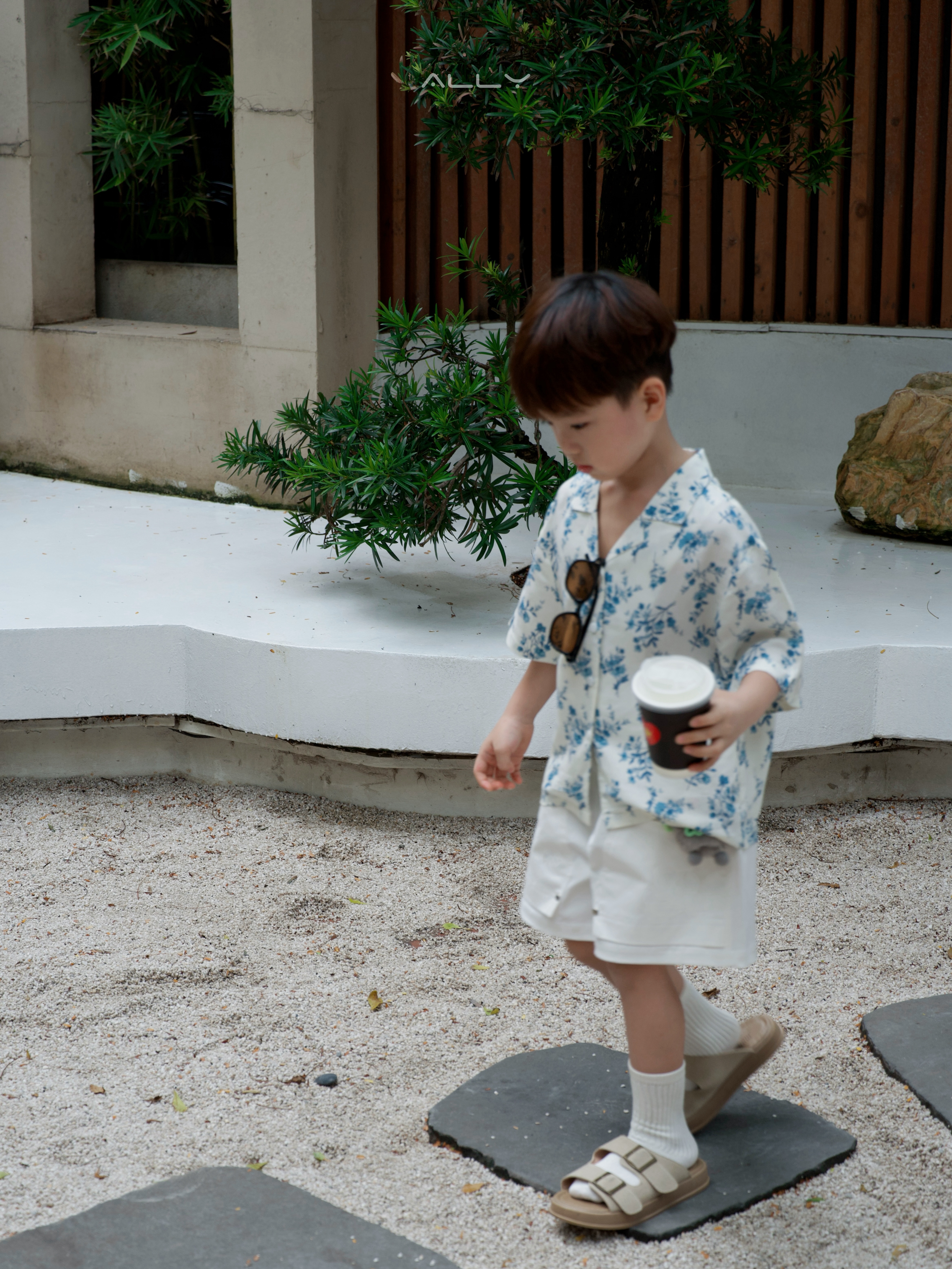 Sơ mi hoa xanh sợi tự nhiên cho bé ALLY _thumbnail_5