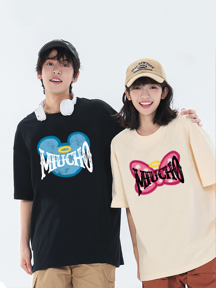 Áo thun cặp đôi couple nhà chuột from rộng ATD1339 Miucho vải cotton thoáng mát cổ tròn in mix_thumbnail_5