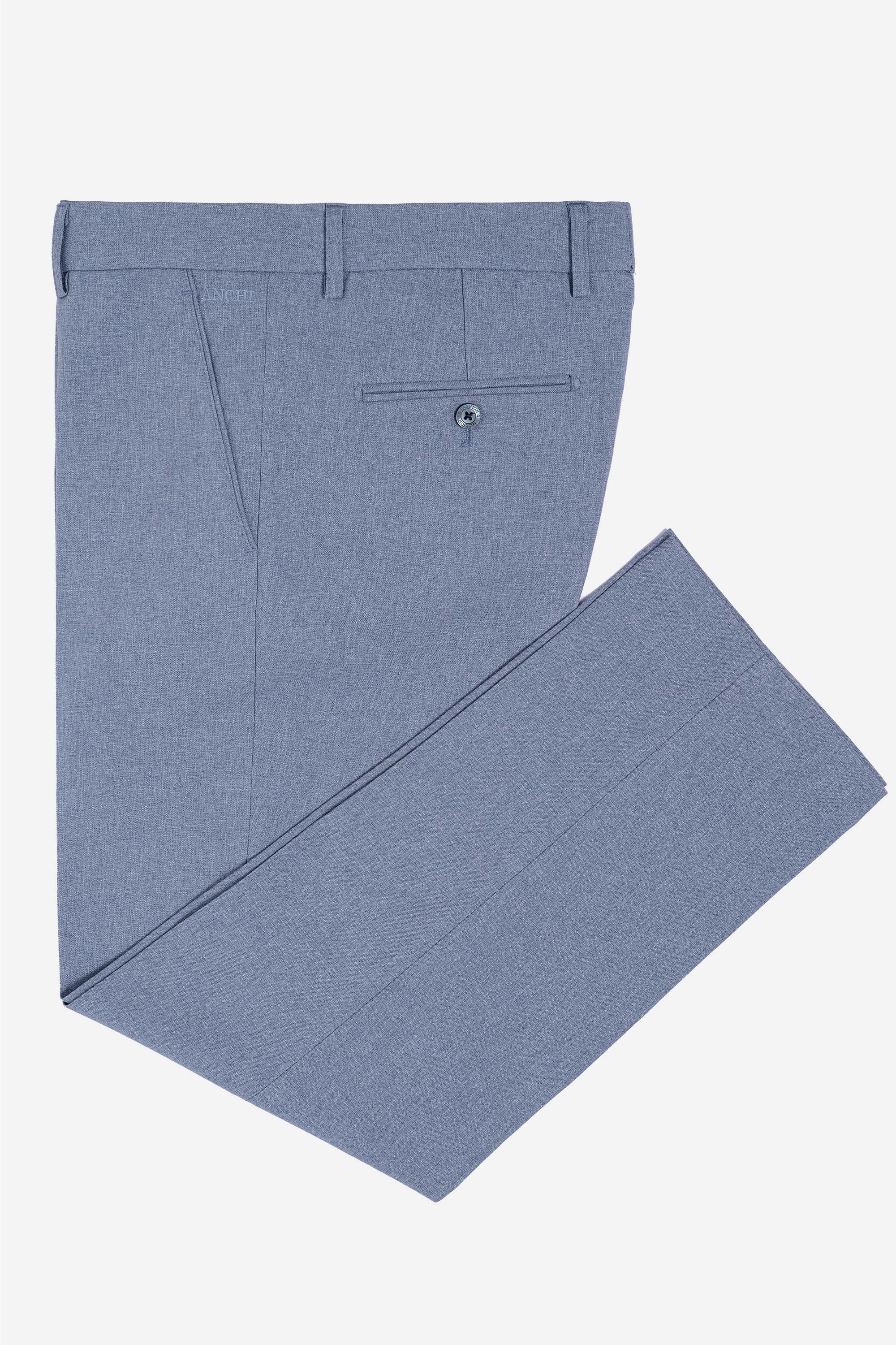 Quần Âu 0 Li Nam Trung Niên ANCHI Chất Liệu Cafe Phom Suông Ống Rộng Màu Ghi Nhạt