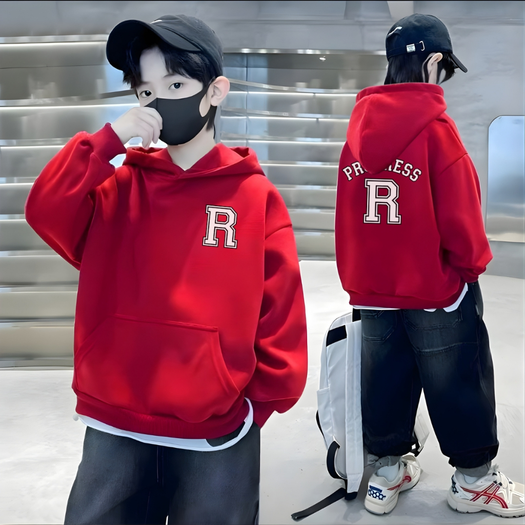 Áo Hoodie bé trai in hình chữ R - Loza Kids HN3429